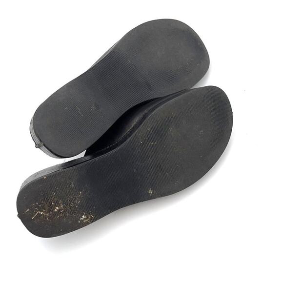 EDDIE BAUER sandals black leather Made Italy 6.5 - Picture 4 of 8